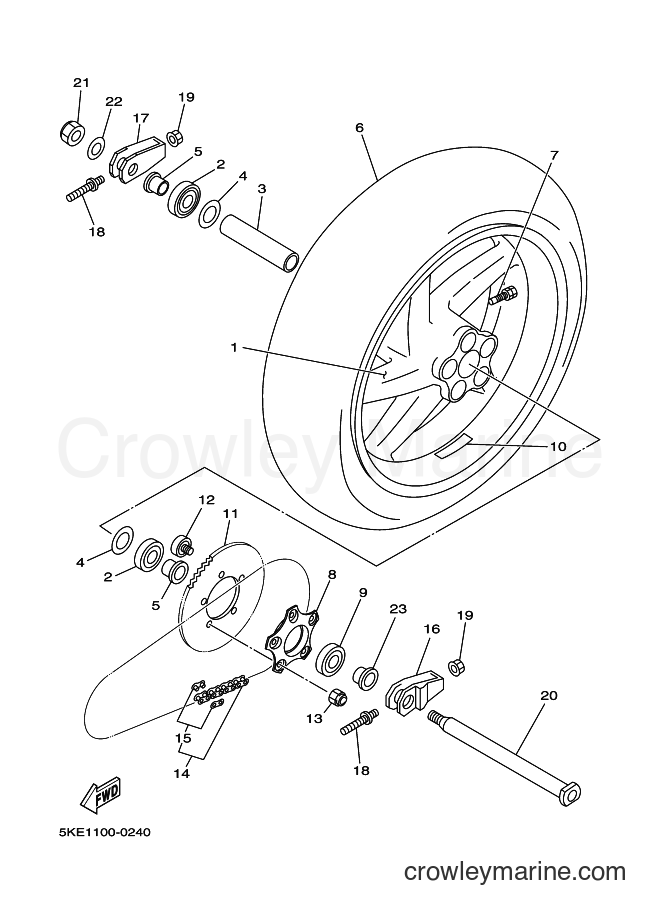 Yamaha Motors TZ250 (5KE1) [090] - REAR WHEEL