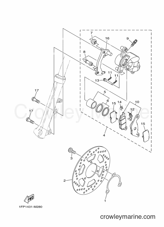2013 Scooter T115FL - T115FL (1FP3) [010] - FRONT BRAKE CALIPER