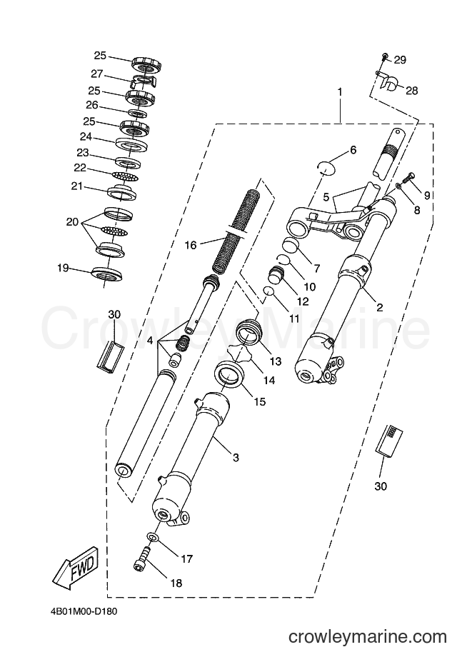 Yamaha Motors YQ50L (4B01) [030] - FRONT FORK