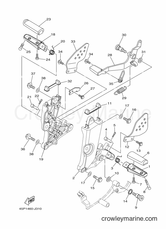 Yamaha Motors FZ16 (45P2) [010] - STAND & FOOTREST