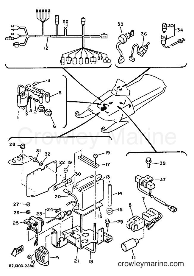 1992 Snowmobile PZ480E - PZ480E (87J3) [010] - ELECTRICAL 1