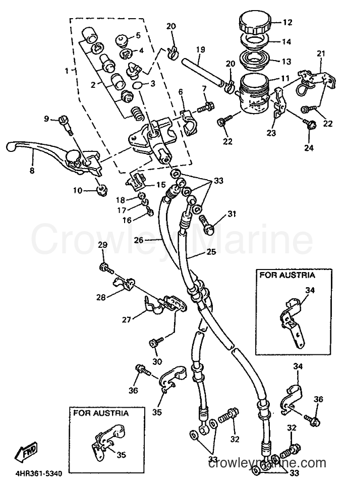Yamaha Motors YZF750R (4HR4) [020] - FRONT MASTER CYLINDER