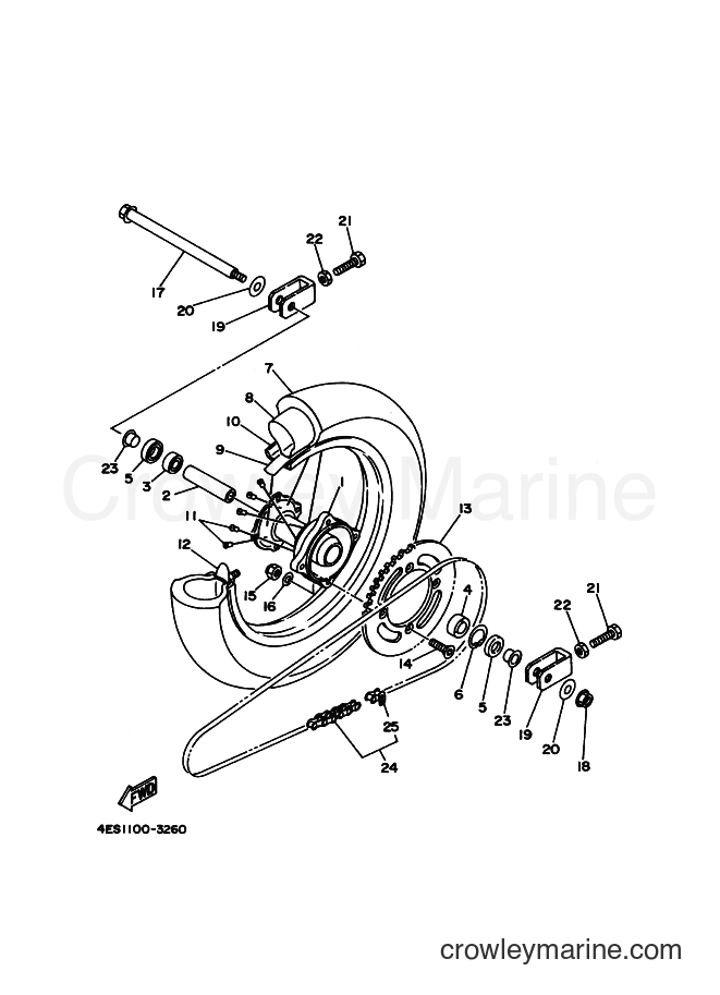 1994 Dirt Bike YZ80 - YZ80 (4ES3) [020] - REAR WHEEL