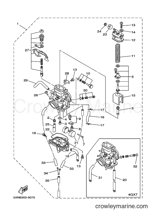 1999 Dirt Bike TDR125 - TDR125 (5AN6) [070] - CARBURETOR