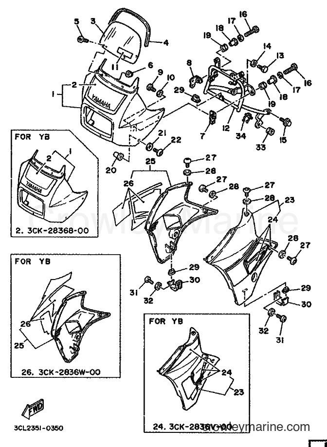 Yamaha Motors TDR250 (3CK2) [999] - COWLING 1