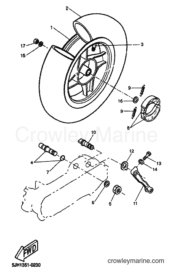 2001 Scooter EW50 - EW50 (5LH3) [040] - REAR WHEEL