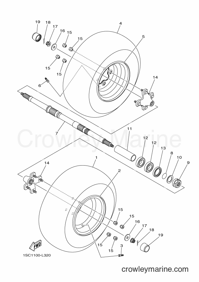 2012 ATV YFM300 - YFM300 (1SC2) [010] - REAR WHEEL