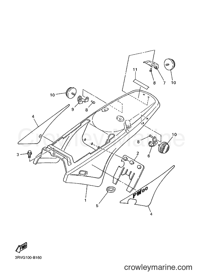 2004 Dirt Bike PW80 - PW80 (3RVH) [030] - SIDE COVER