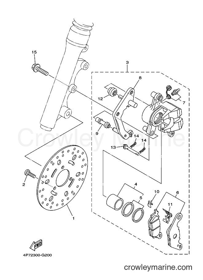 2011 Scooter XC125E - XC125E (4P78) [010] - FRONT BRAKE CALIPER