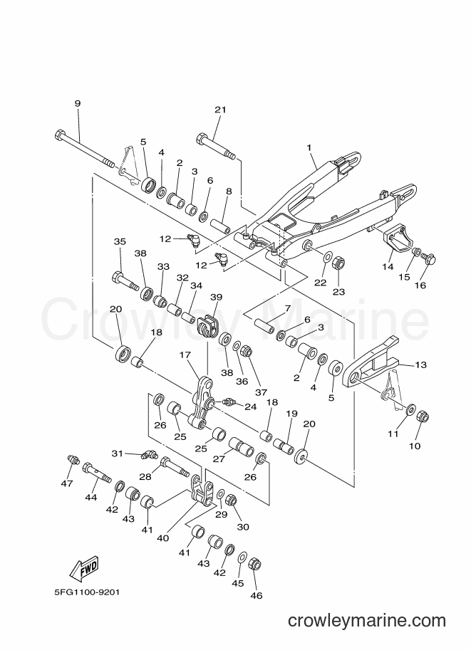 2000 Dirt Bike TT-R225 - TT-R225 (5FG6) [010] - REAR ARM