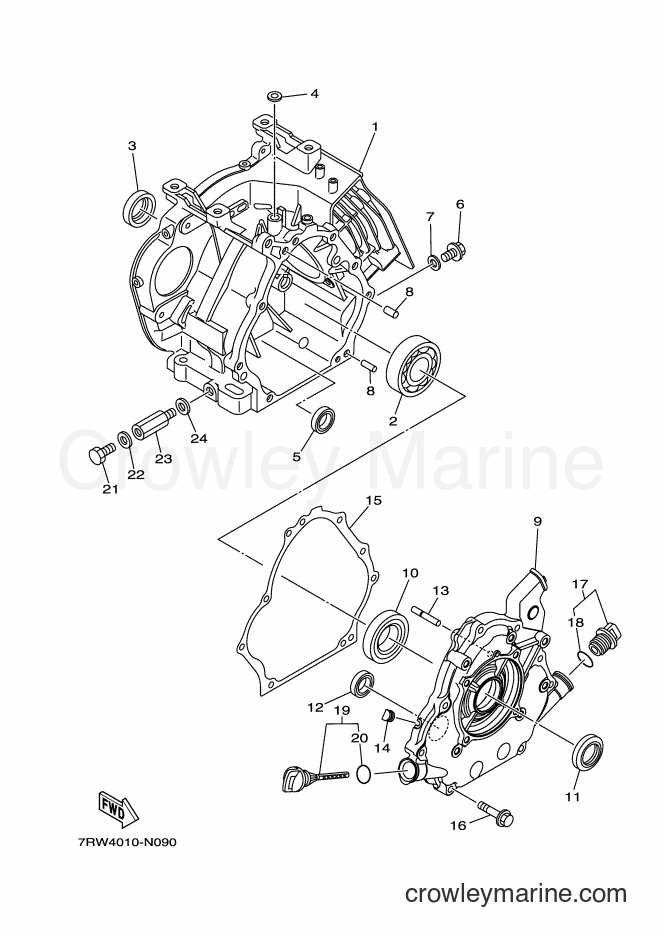 Yamaha Motors YT1070 (7RW5) [010] - CRANKCASE