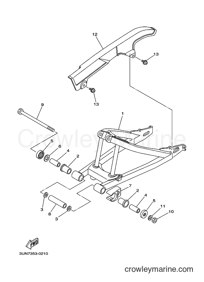 2000 Scooter DT50LC - DT50LC (3UN7) [010] - REAR ARM