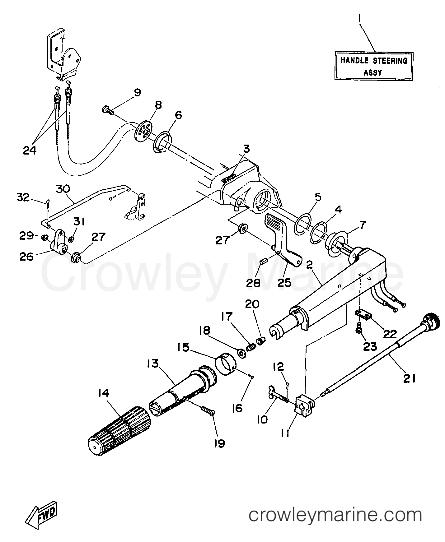 Yamaha Motors 25MLHW3 - STEERING