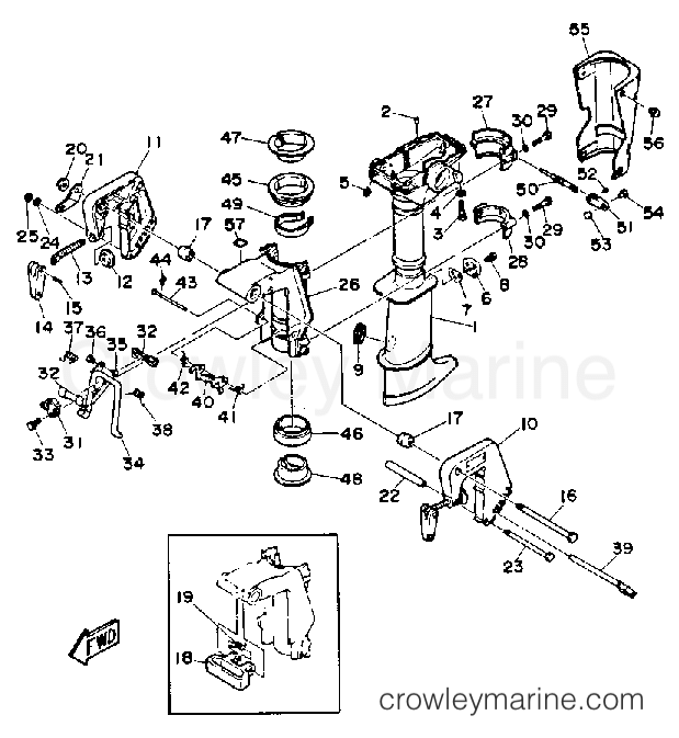Yamaha Motors 3MLHQ - UPPER CASING BRACKET