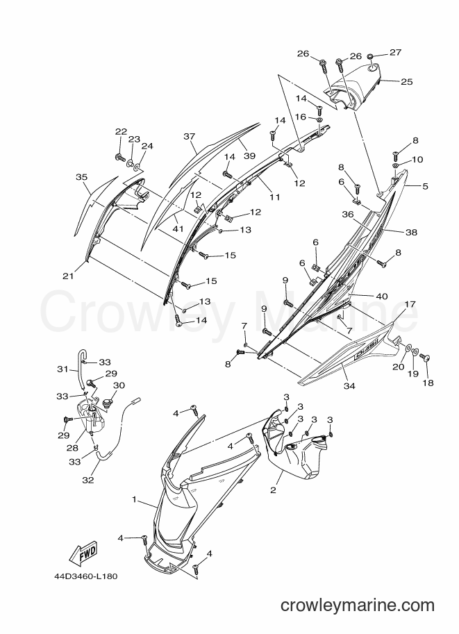 2012 Scooter AL125C - AL125C (44D3) [010] - SIDE COVER