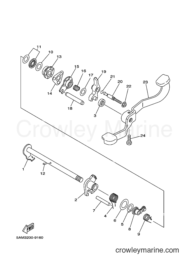 1999 Scooter T105E - T105E (5AM3) [010] - SHIFT SHAFT