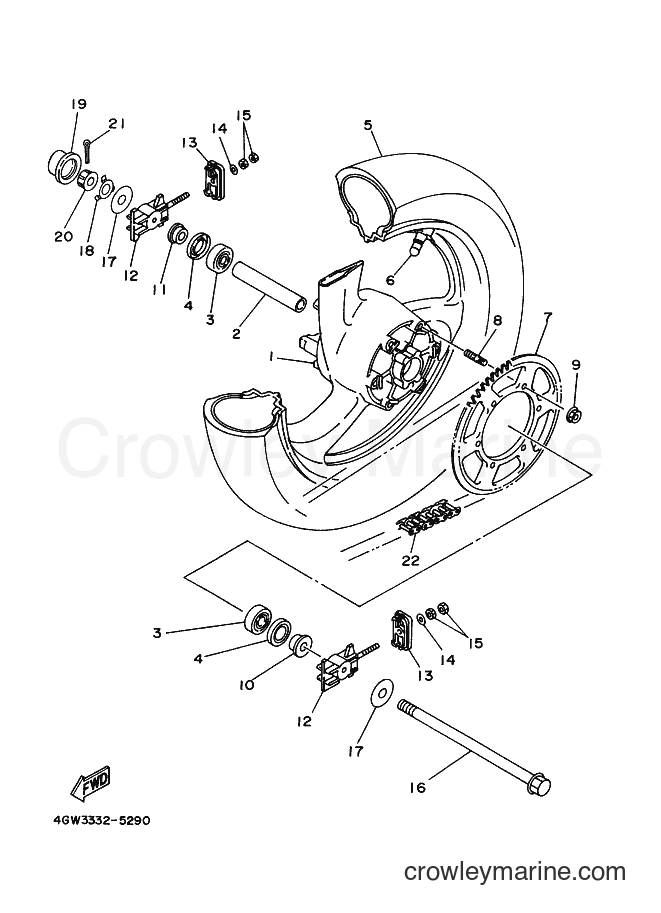 1997 Dirt Bike TDR125 - TDR125 (5AN2) [080] - REAR WHEEL