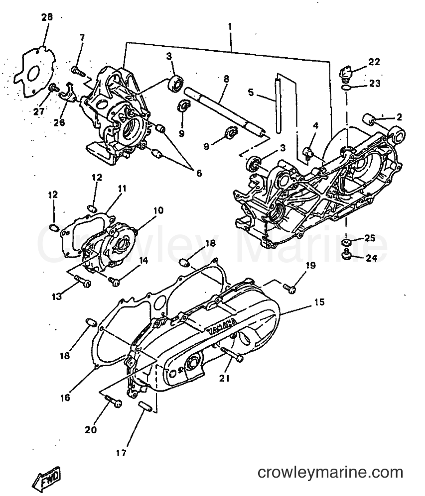 1997 Scooter YN50 - YN50 (5AD3) [999] - CRANKCASE