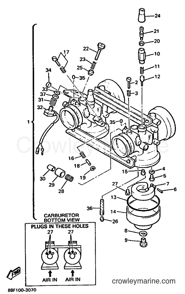 1994 Snowmobile PZ480 - PZ480 (8BF1) [010] - CARBURETOR