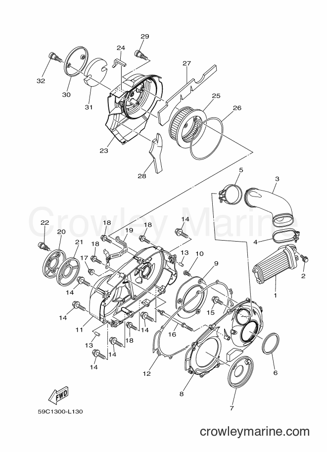Yamaha Motors XP500 (59CF) [050] - CRANKCASE COVER 2
