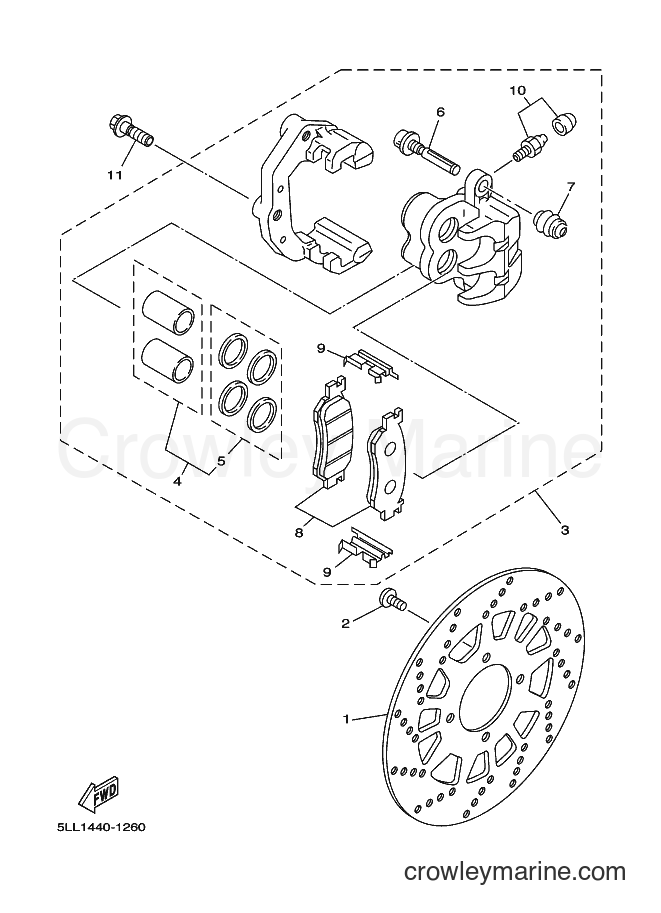 1999 Scooter T105E - T105E (5AM3) [010] - FRONT BRAKE CALIPER