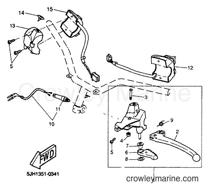 Yamaha Motors EW50 (5JH3) [020] - HANDLE SWITCH & LEVER