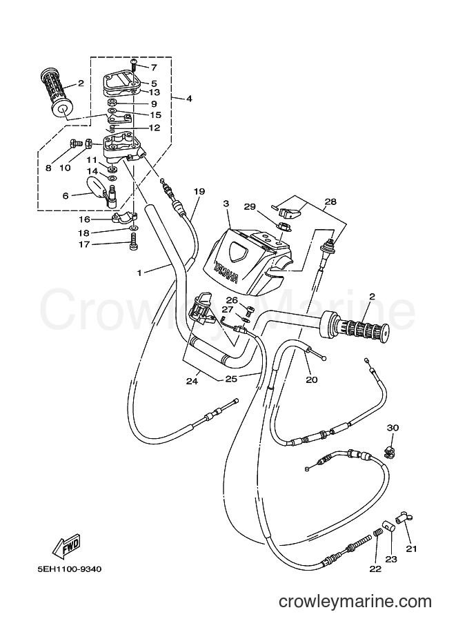 1999 ATV YFM400FWB - YFM400FWB (5EH4) [030] - STEERING HANDLE & CABLE