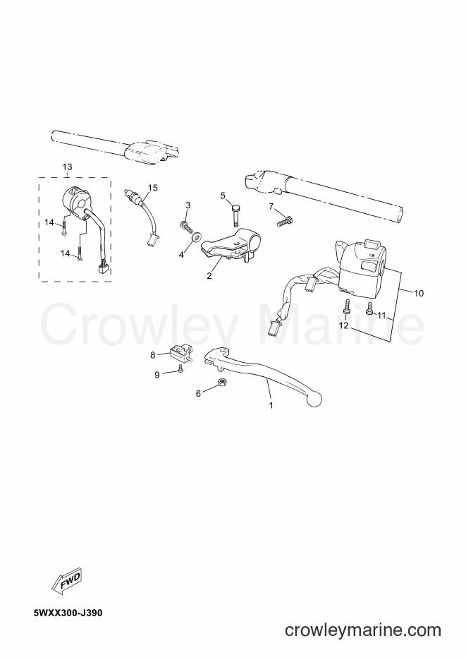 Yamaha Motors TZR50 (2AS1) [010] - HANDLE SWITCH & LEVER