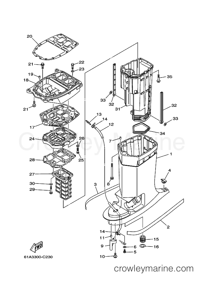Yamaha Motors 250AETO (61A4) [090] - UPPER CASING