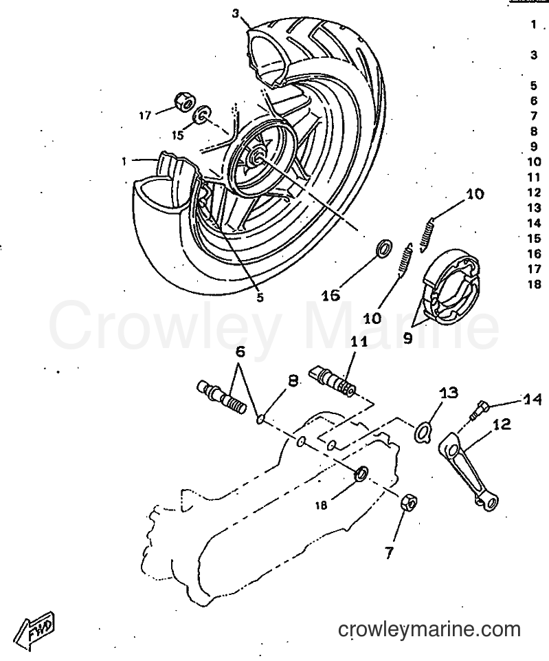 1998 Scooter CW50RSP - CW50RSP (4URF) [010] - REAR WHEEL
