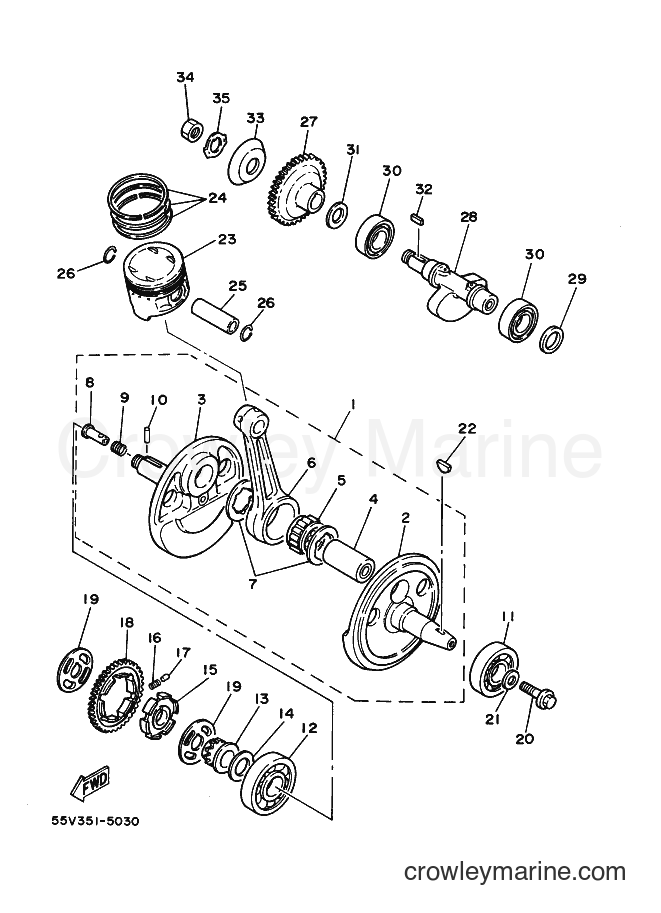 1998 Dirt Bike XT350 - XT350 (3NVU) [010] - CRANKSHAFT & PISTON
