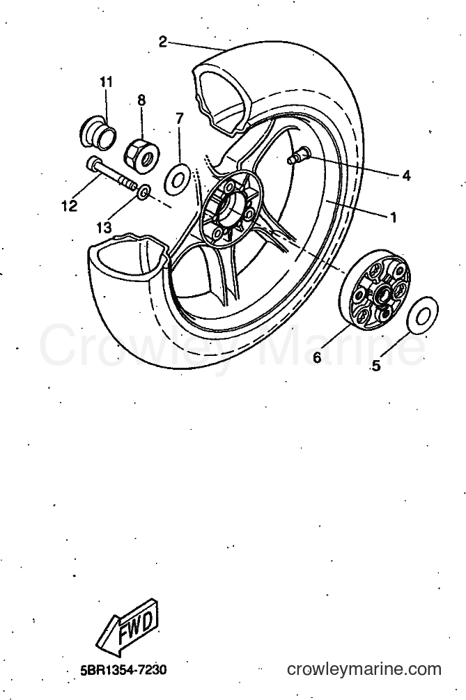 1998 Scooter YQ50 - YQ50 (5DP2) [999] - REAR WHEEL