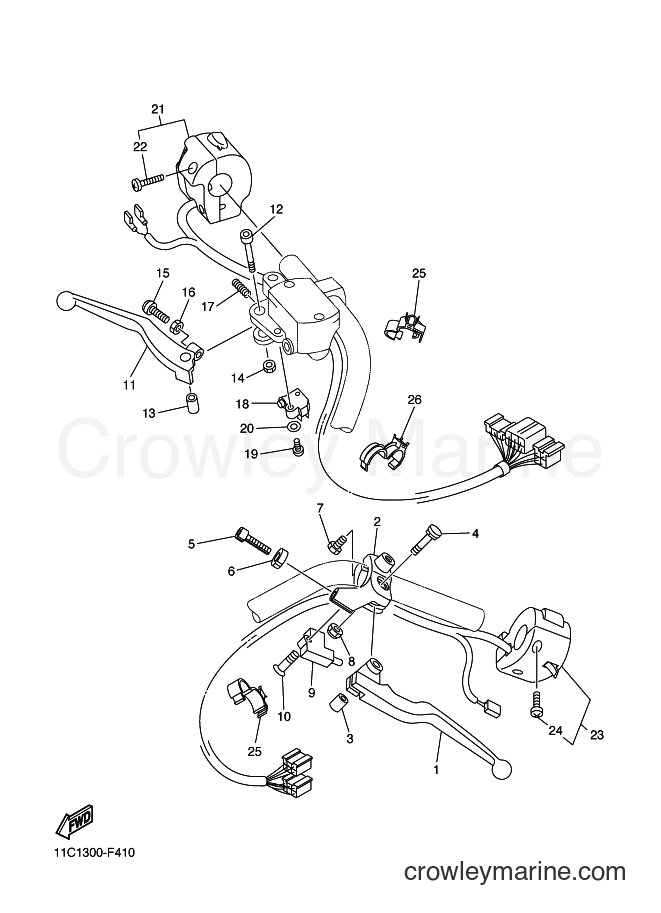 Yamaha Motors XVS1300A (11C3) [010] - HANDLE SWITCH & LEVER
