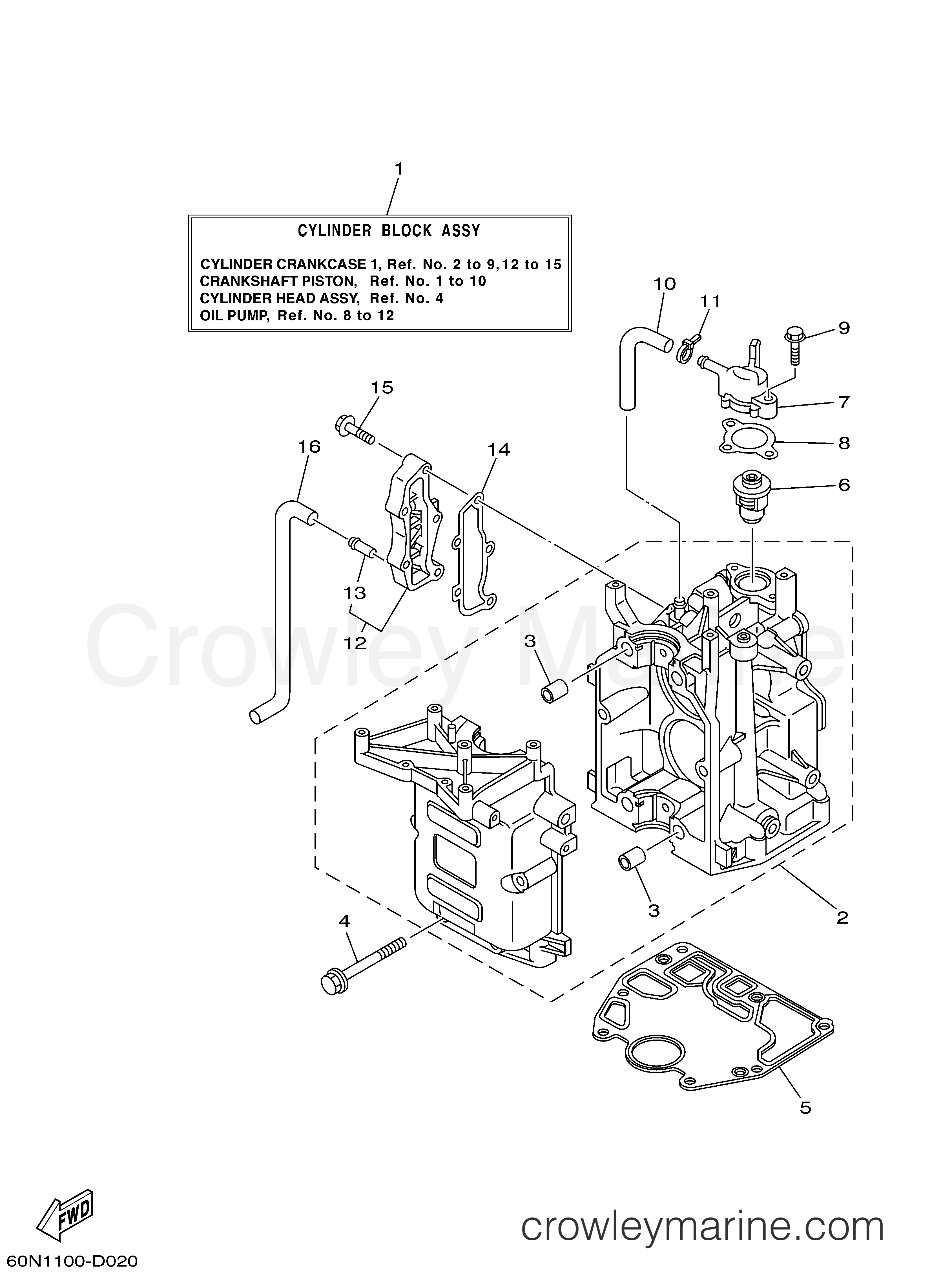 Yamaha Motors T8PLHD - CYLINDER CRANKCASE 1