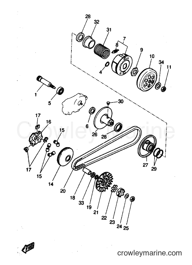 1997 Scooter YQ50 - YQ50 (5DR2) [010] - CLUTCH