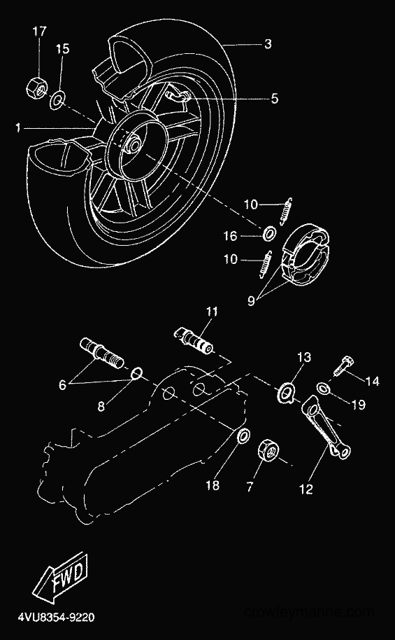 2000 Scooter CW50 - CW50 (5HG8) [010] - REAR WHEEL