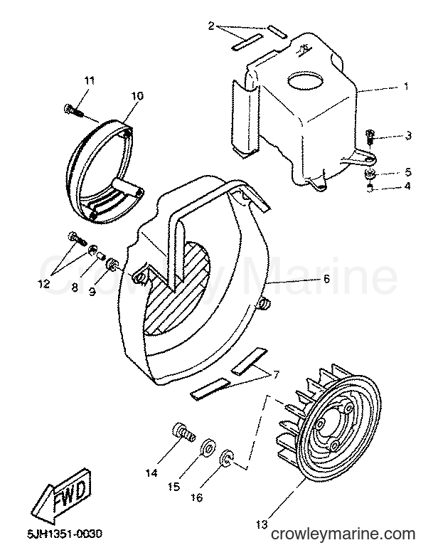 2001 Scooter EW50 - EW50 (5JH3) [020] - AIR SHROUD & FAN