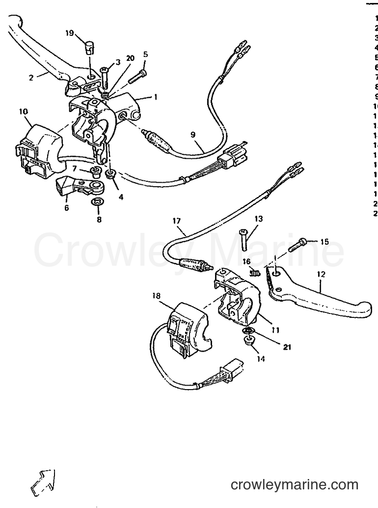 1995 Scooter CW50R - CW50R (4SX1) [999] - HANDLE SWITCH & LEVER