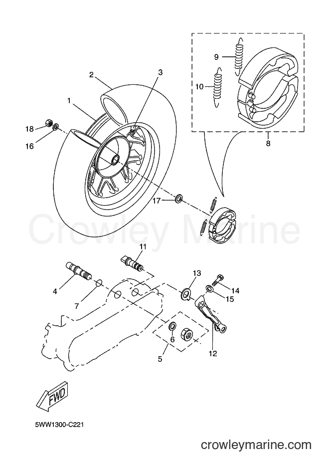 2014 Scooter CW50 - CW50 (5WWS) [030] - REAR WHEEL