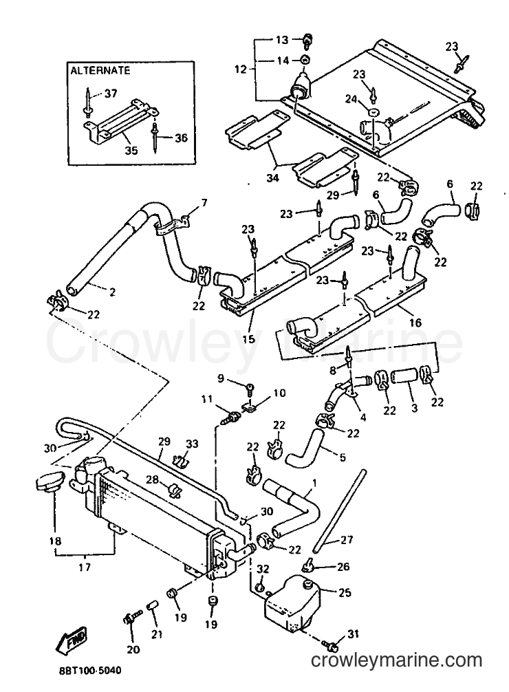 1996 Snowmobile VX800ST - VX800ST (8BT2) [020] - RADIATOR & HOSE