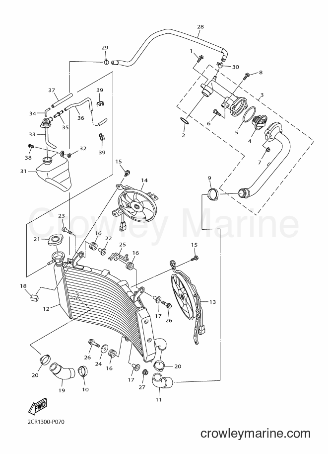 Yamaha Motors YZF-R1 (2CRC) [050] - RADIATOR & HOSE