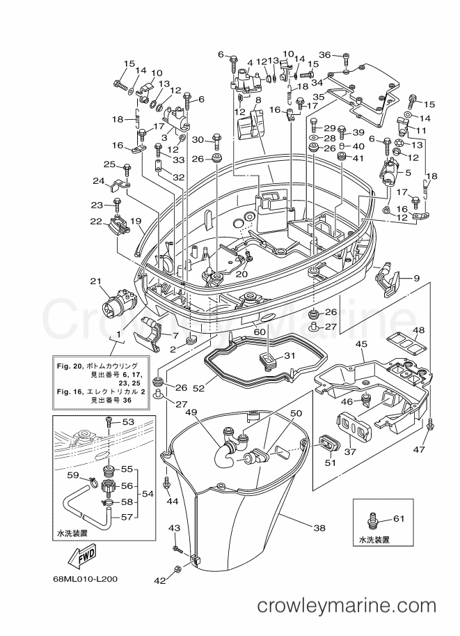 Yamaha Motors Z175HETO (68ML) [020] - BOTTOM COWLING