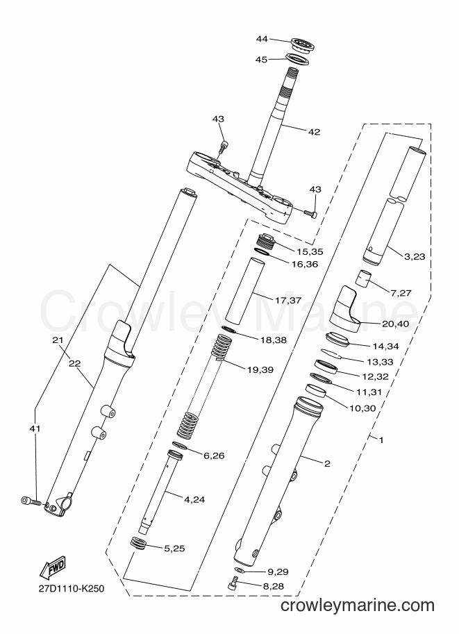 Yamaha Motors XVS13CA (1GP3) [010] - FRONT FORK