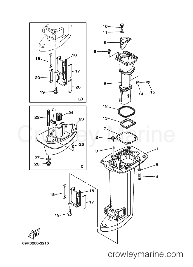 Yamaha Motors 30HMHS (69S7) [410] - UPPER CASING