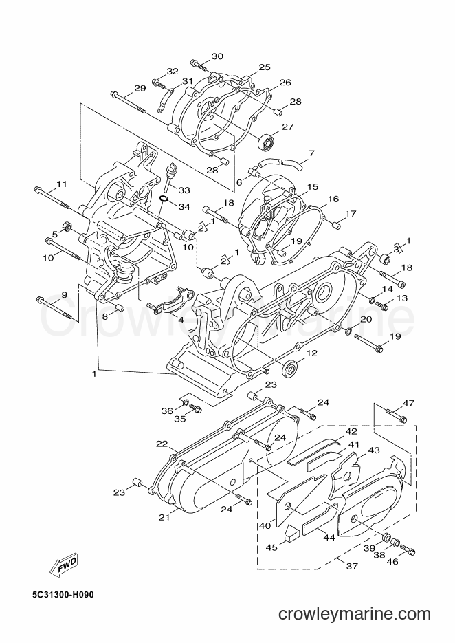 Yamaha Motors YN50F (5C33) [080] - CRANKCASE