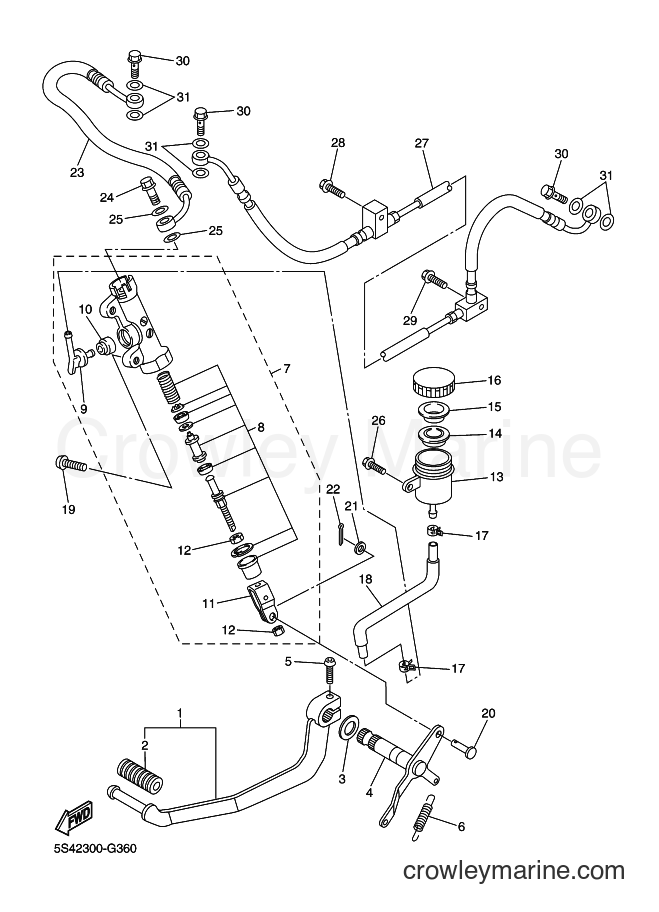 Yamaha Motors FZ6-NAHG (5S43) [010] - REAR MASTER CYLINDER