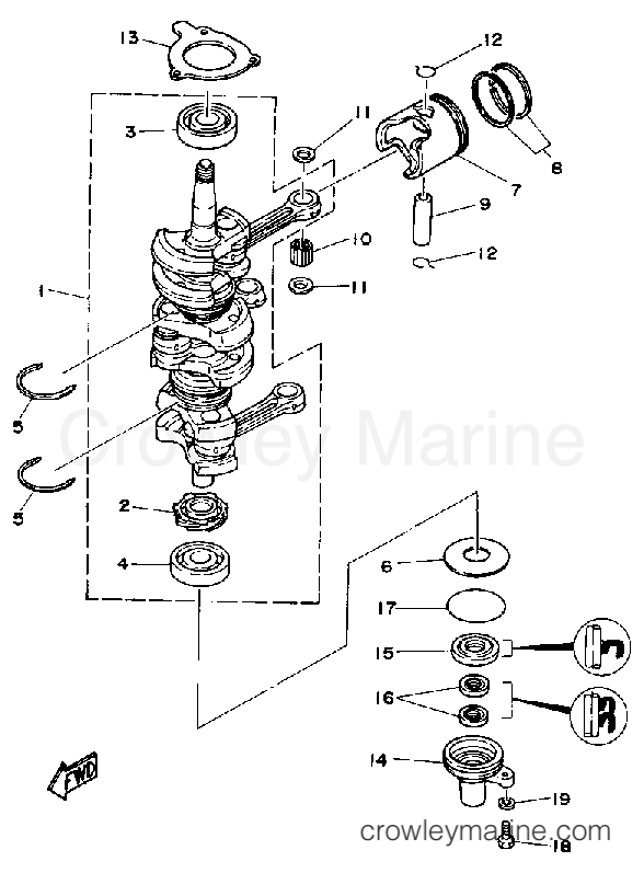 Yamaha Motors 50ESD-JD - CRANKSHAFT PISTON
