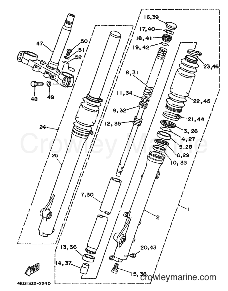 1992 Scooter DT80LC - DT80LC (4ED1) [999] - FRONT FORK