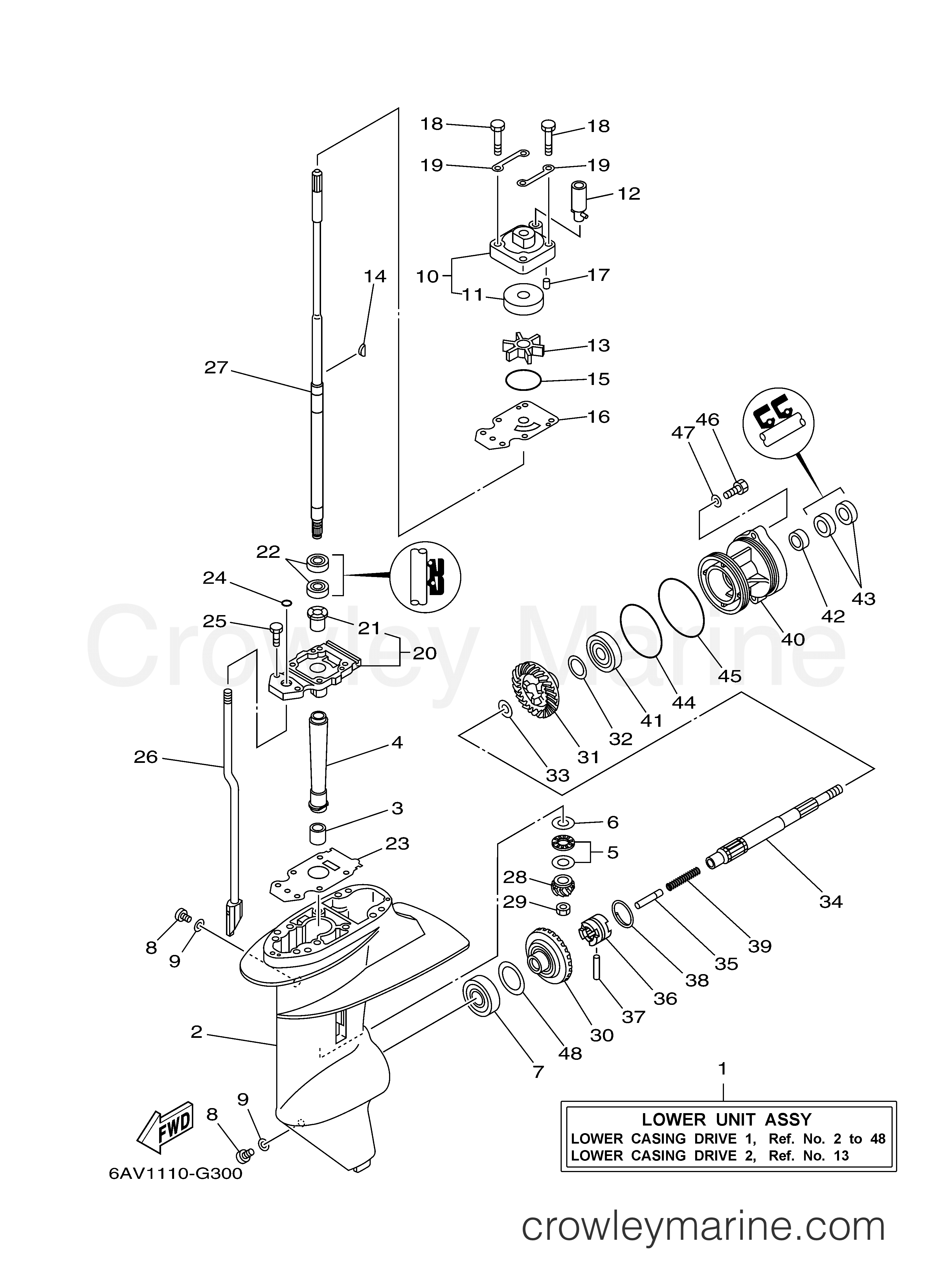 Yamaha Motors T9.9GPLR - LOWER CASING DRIVE 1