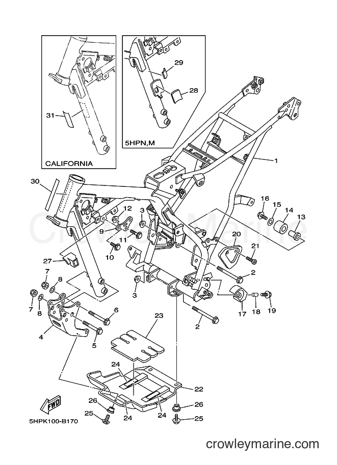 2003 Dirt Bike TT-R125E - TT-R125E (5HPK) [070] - FRAME